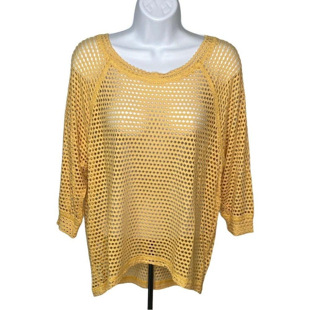 Bobeau Womens Medium Yellow Cut Out Over Top 3/4 S